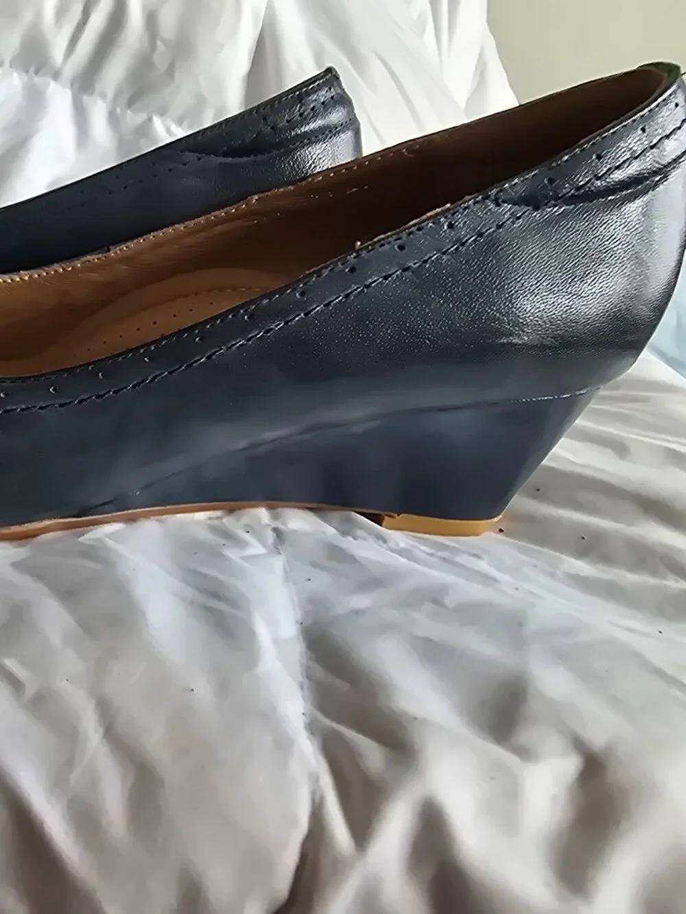 Mona Flying- blue wedge shoes